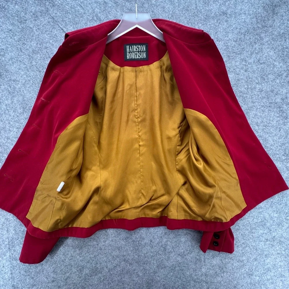 Hairston Roberson Women Embroidered‎ Button Front Jacket Sz 10 Red Western Rodeo